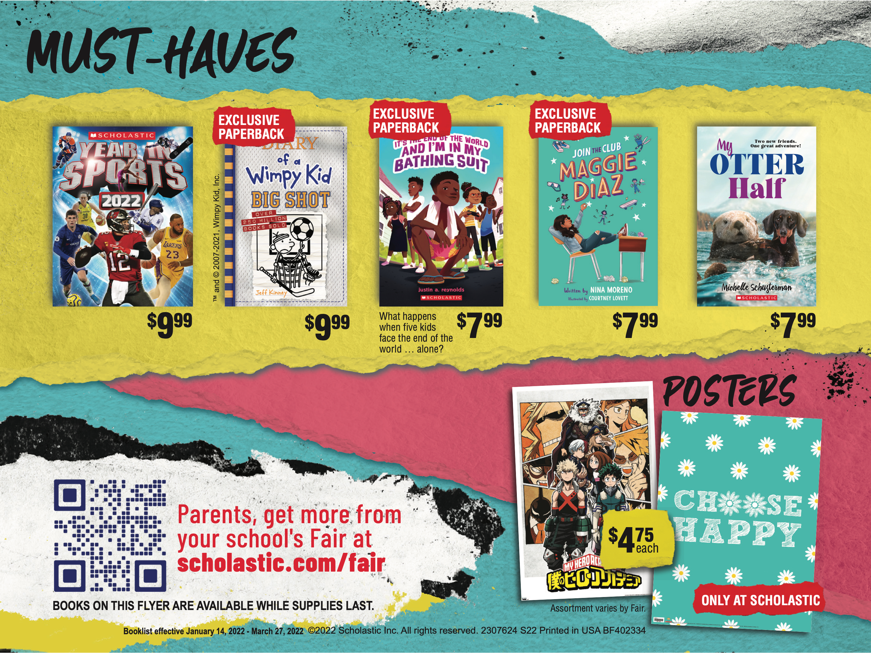 Scholastic Book Fairs Spring 22 Booklist for MS Case